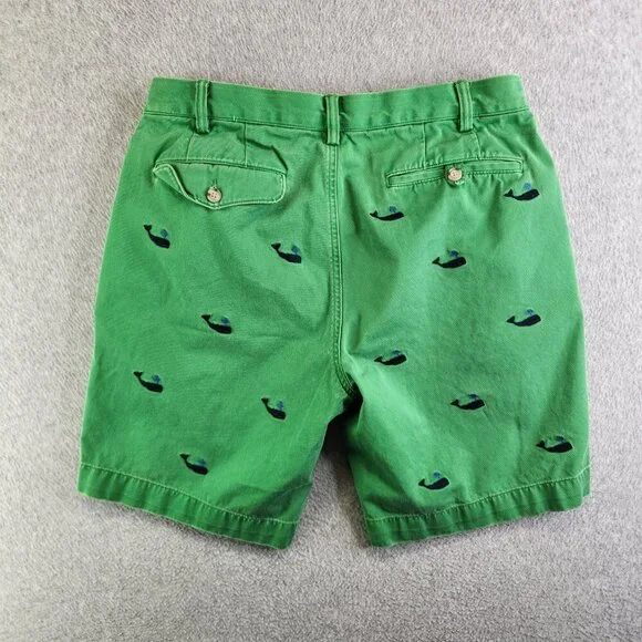 Polo Ralph Lauren Shorts Mens 34 Green Whale Print Vintage Nautical Sea Ocean - Picture 4 of 14